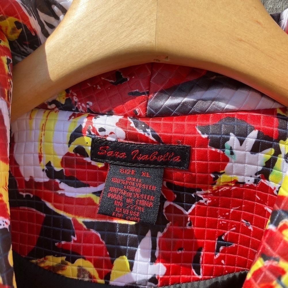 Sara Isabella red and yellow open front jacket - Picture 2 of 3